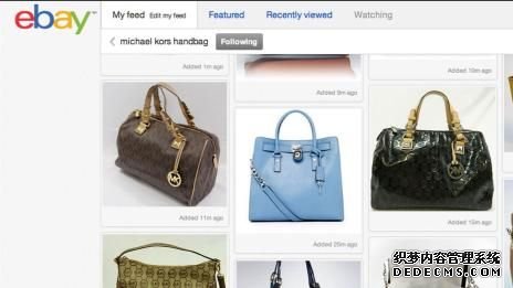 eBay新主页类似Pinterest风格